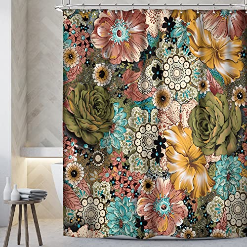 Colorful Bohemian Bouquet Shower Curtain