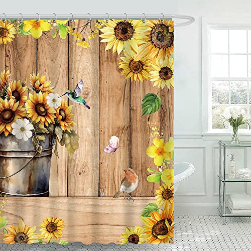 Rustic Sunflower Shower Curtain
