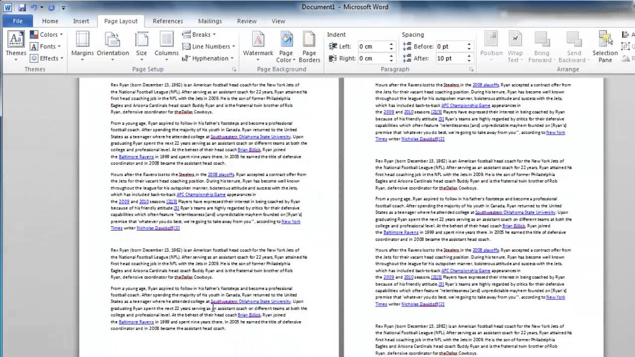 Changing Word Document Views