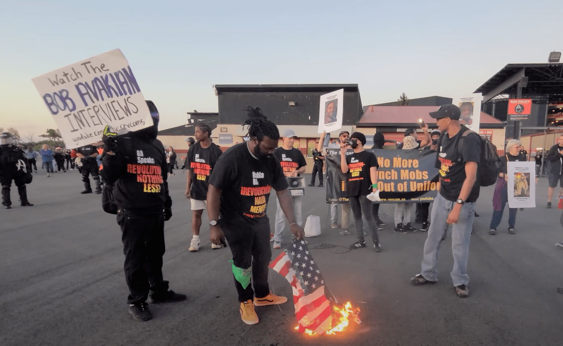 Communists Protest Jason Aldean Concert, Burning American Flag