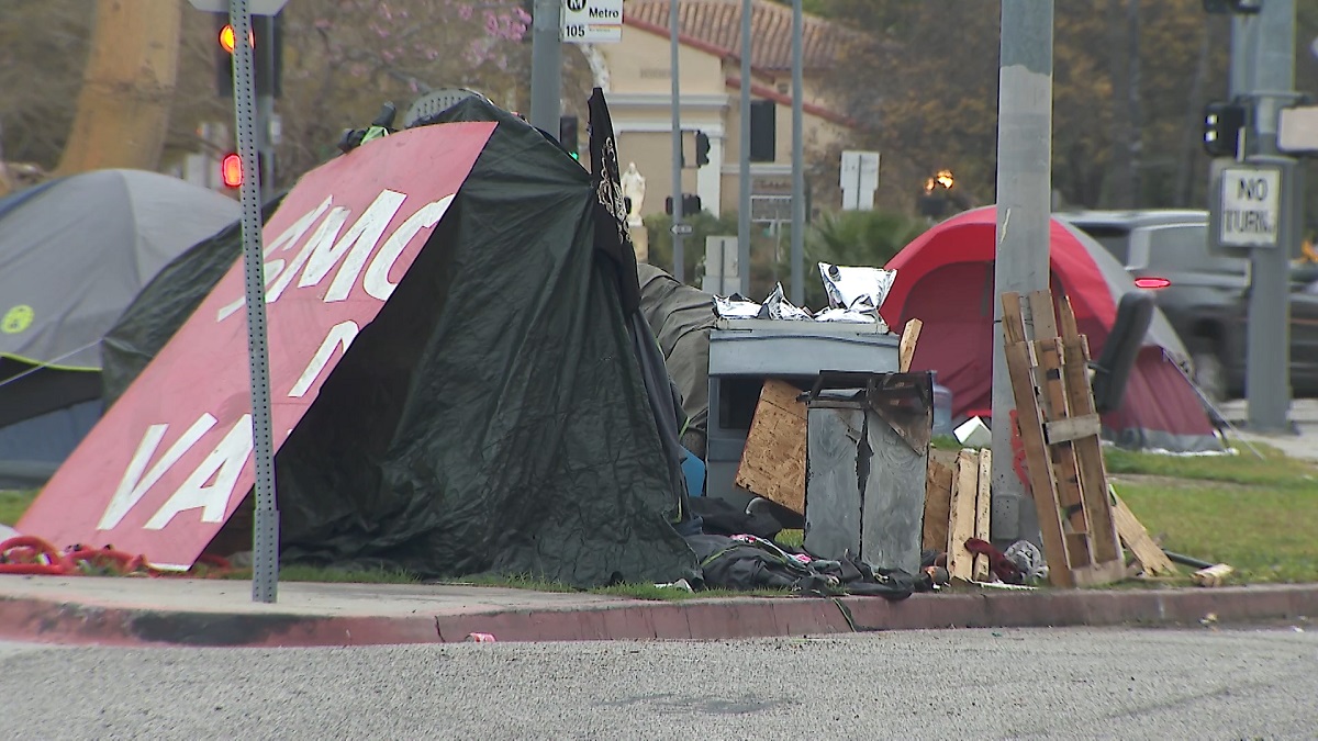 Homeless Individuals Camp Outside Altman Bros. Office In Beverly Hills