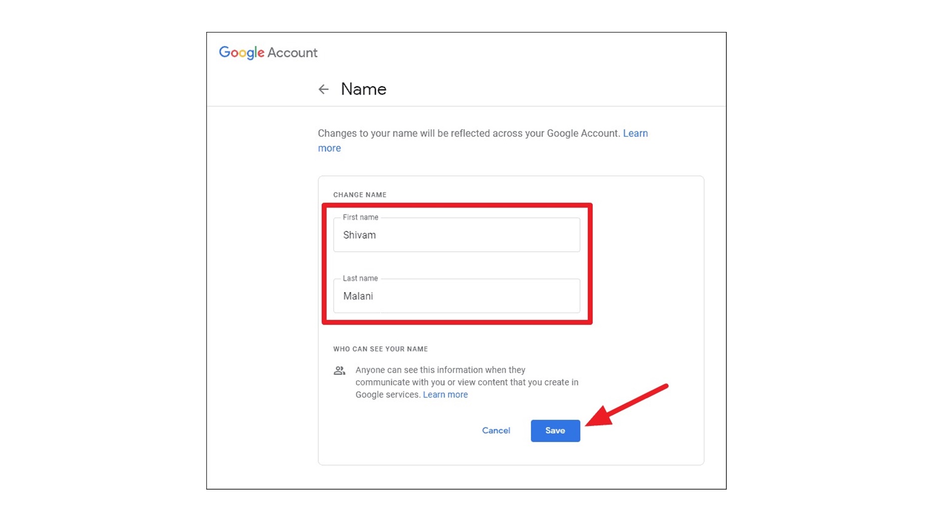 How To Change Your Google Name