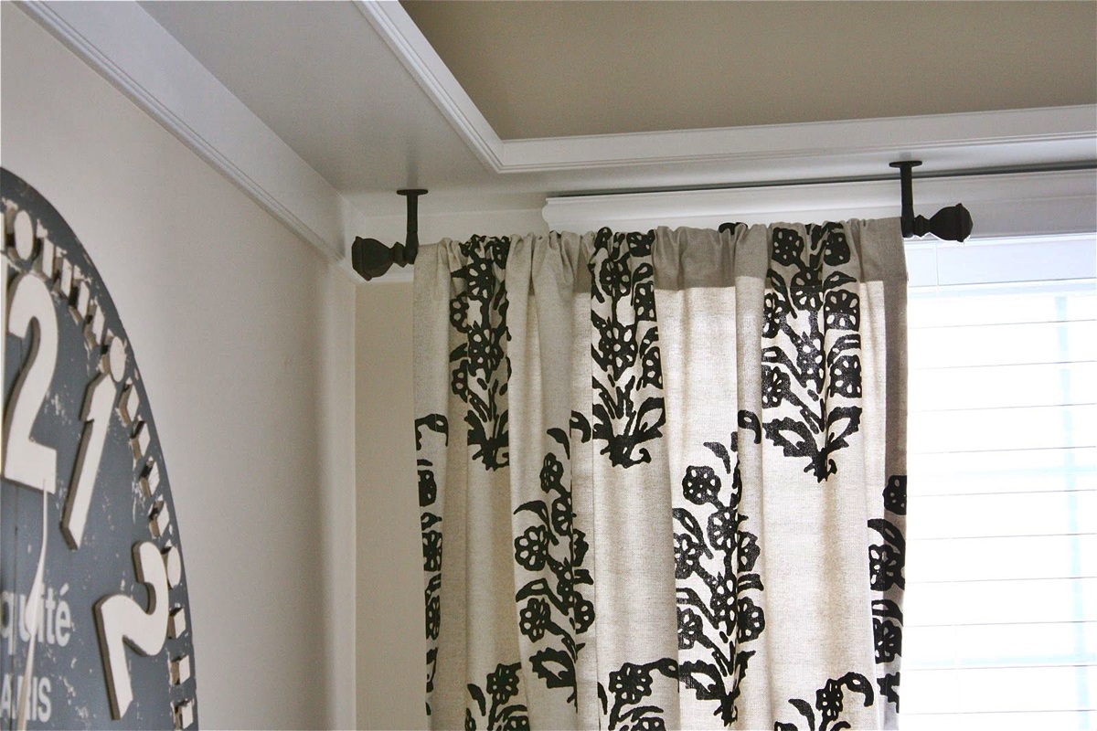 how-to-hang-curtain-rods-from-ceiling