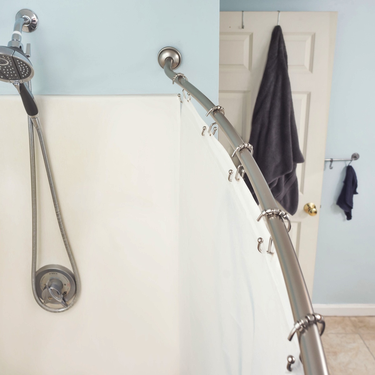 How To Install Curved Shower Curtain Rod