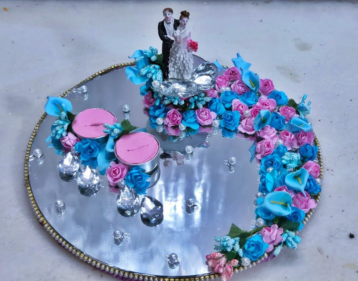 How To Make A Mirror Tray For Wedding Ring Decoration