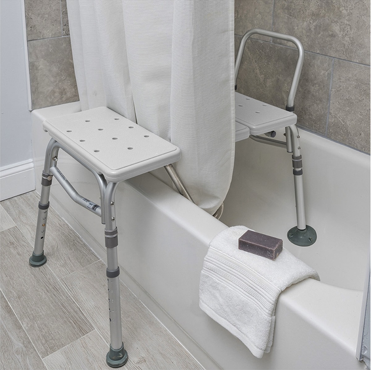 How To Use A Tub Transfer Bench With Shower Curtain