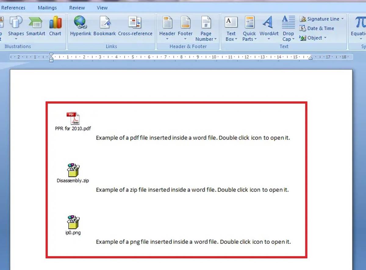 Insert Text Or Data From A Document In A Word Document