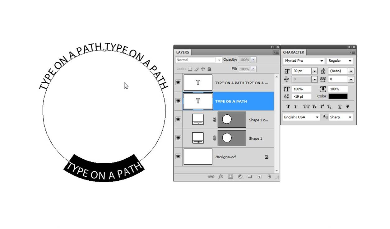 Put Text On A Path Or In A Shape In Adobe Photoshop CC