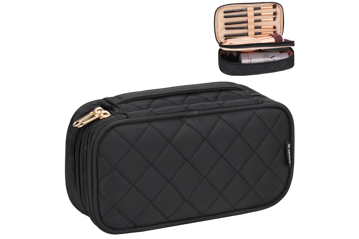 11 Amazing Travel Makeup Bags Small Cosmetic Case Organizer For Women Black for 2024