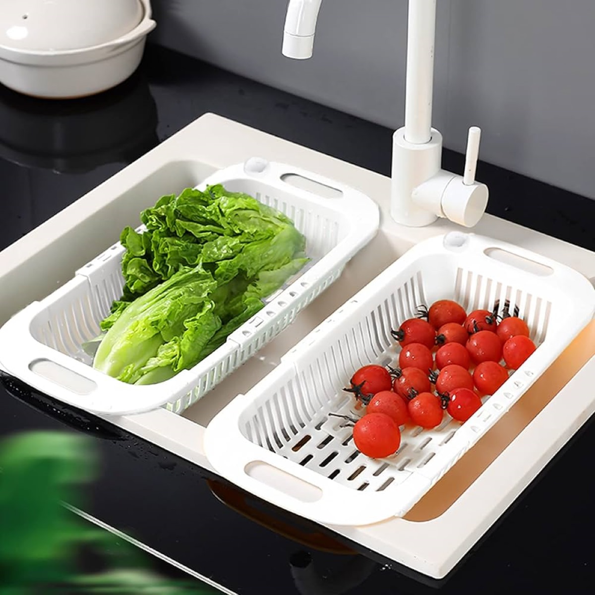Honmein 2 Pcs Sink Strainer for Most Kitchen Sink Drain Basket, Upgraded  Double-Layer Safe Design Kitchen Sink Strainer (4.5 Inch)