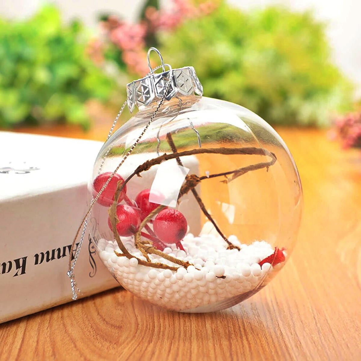 Jishi 10pk Clear Plastic Ornaments for Crafts Fillable Christmas Ornaments  Balls