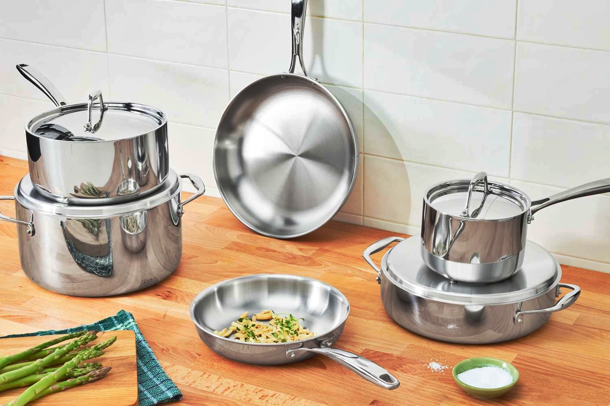 Momostar induction pots and pans, stainless steel pots and pans set 4pcs  with lid, induction cookware