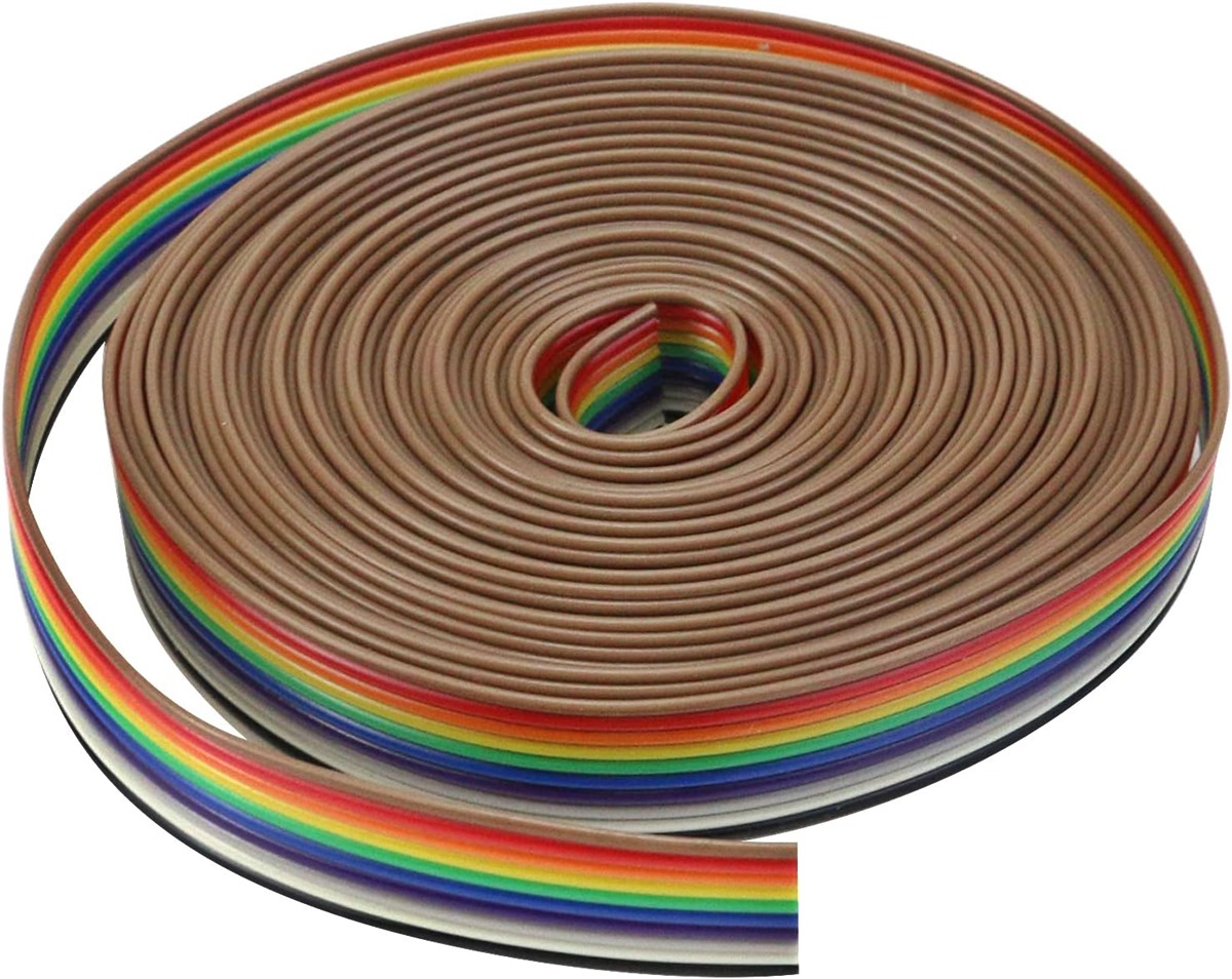 13 Superior PC Accessories 10 Feet IDC 16P 1.27mm Rainbow Color Flat Ribbon Cable 16 Conductors For 2024