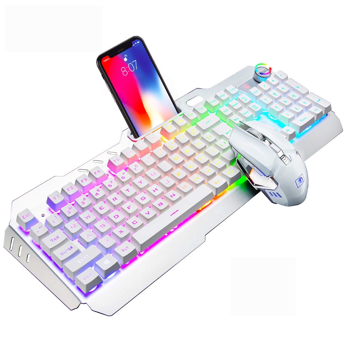 RedThunder K10 Wireless Gaming Keyboard, Rechargeable 3000mAh 2.4G LED  Backlit Wireless Keyboard, Ergonomic Keyboard with Mechanical Feeling Keys  for