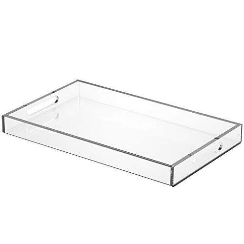 Clear Decorative Tray Organiser for Ottoman Coffee Table