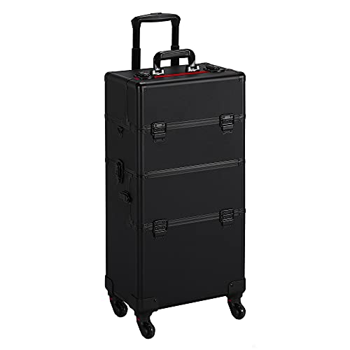 Yaheetech 3-in-1 Makeup Trolley Professional Travel Case