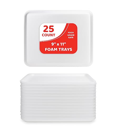 Foam Trays for Crafts and Food, 25 Pieces