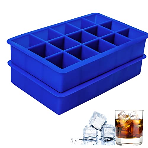 Nax Caki Large Ice Cube Molds Tray with Lid, Stackable Big