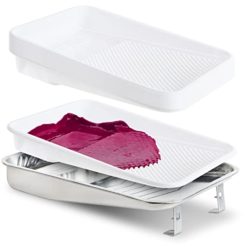 Metal Paint Tray and Liner Set