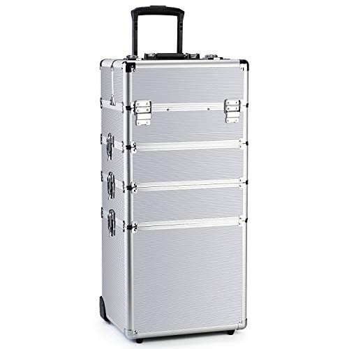 OUDMAY Makeup Rolling Train Case