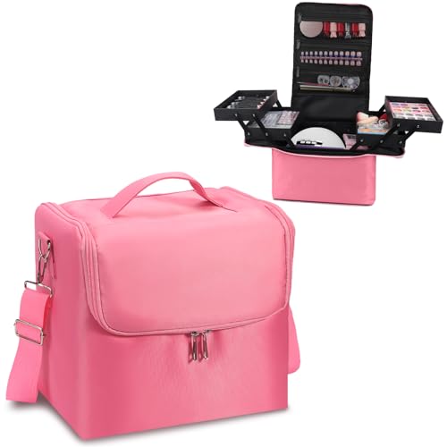 Large Pink Makeup Nail Polish Organizer Bag