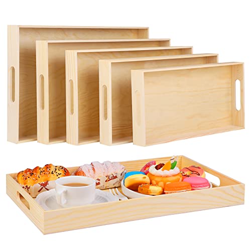 Wooden Trays with Handles for Home, Restaurant, Coffee Table