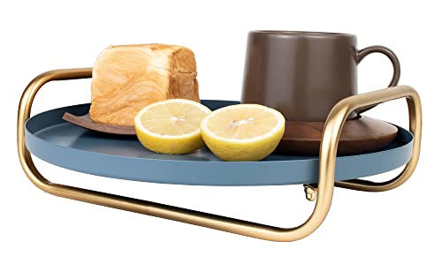Metal Coffee Table Tray - Blue Gold