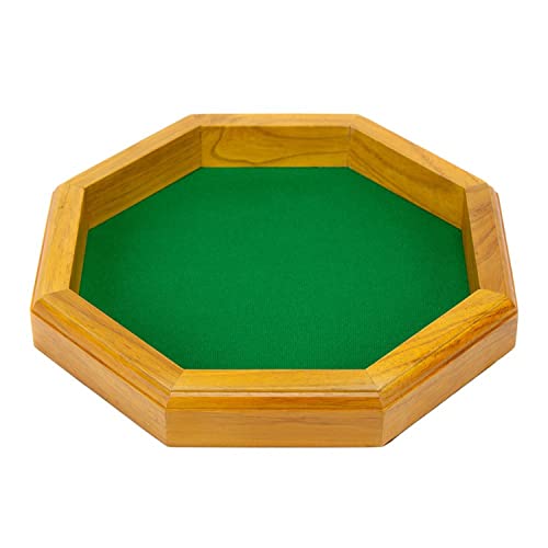 Wiz Dice 12-inch Felt-Lined Wooden Dice Trays (Octagon)