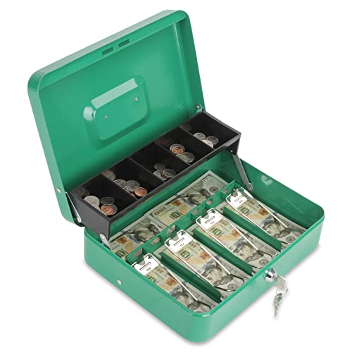 Metal Cash Box with Lock and 2 Keys