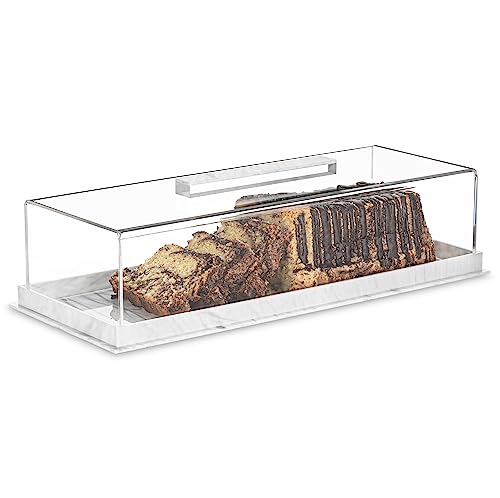 Gold Valley Rectangular Cake Tray with Lucite Display Cover