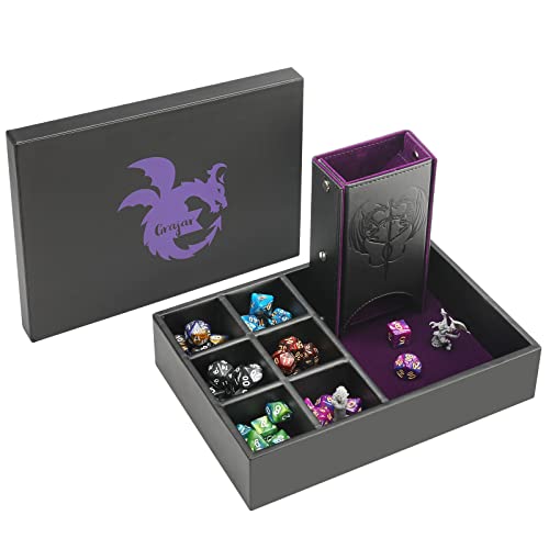 Portable Purple Dice Tray and Tower with Storage