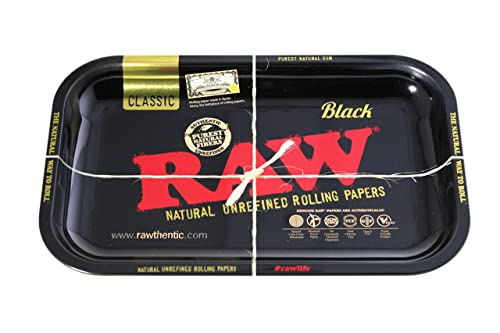 RAW Gold and Black Metal Rolling Tray