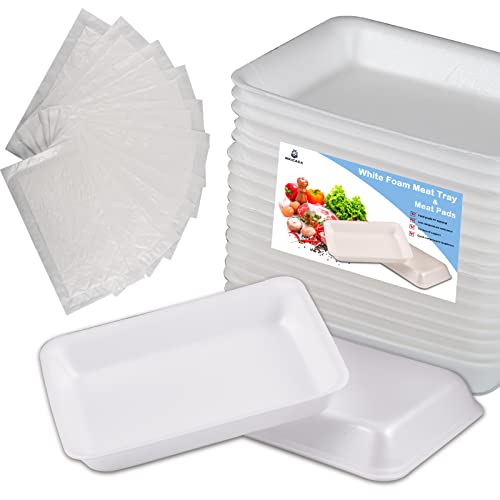 CKF 1SW, 1S White Foam Meat Trays, Disposable Standard Supermarket Meat  Poultry Frozen Food Trays, 125-Piece Bundle