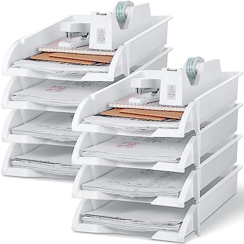 8-Pcs Stackable Paper Trays Organizer