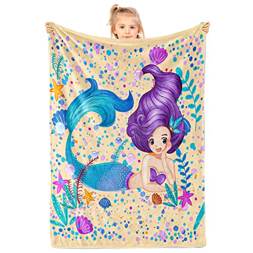 Soft Mermaid Kids Throw Blanket
