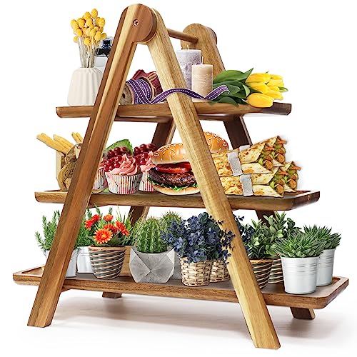 Wooden 3 Tier Serving Tray