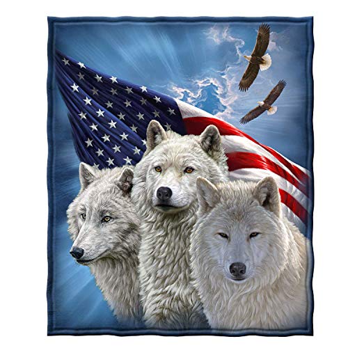 Wolf and Eagle Fleece Blanket