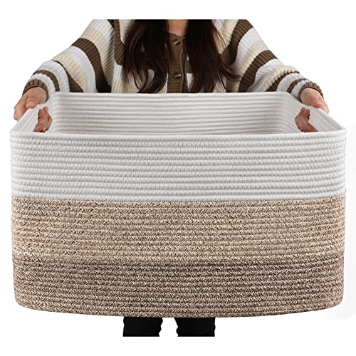 OIAHOMY Large Rectangle Blanket Basket