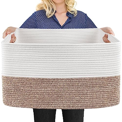MEGASKET Extra Large Cotton Rope Basket