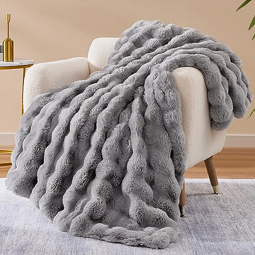 Luxury Soft Faux Fur Throw Blanket for Couch