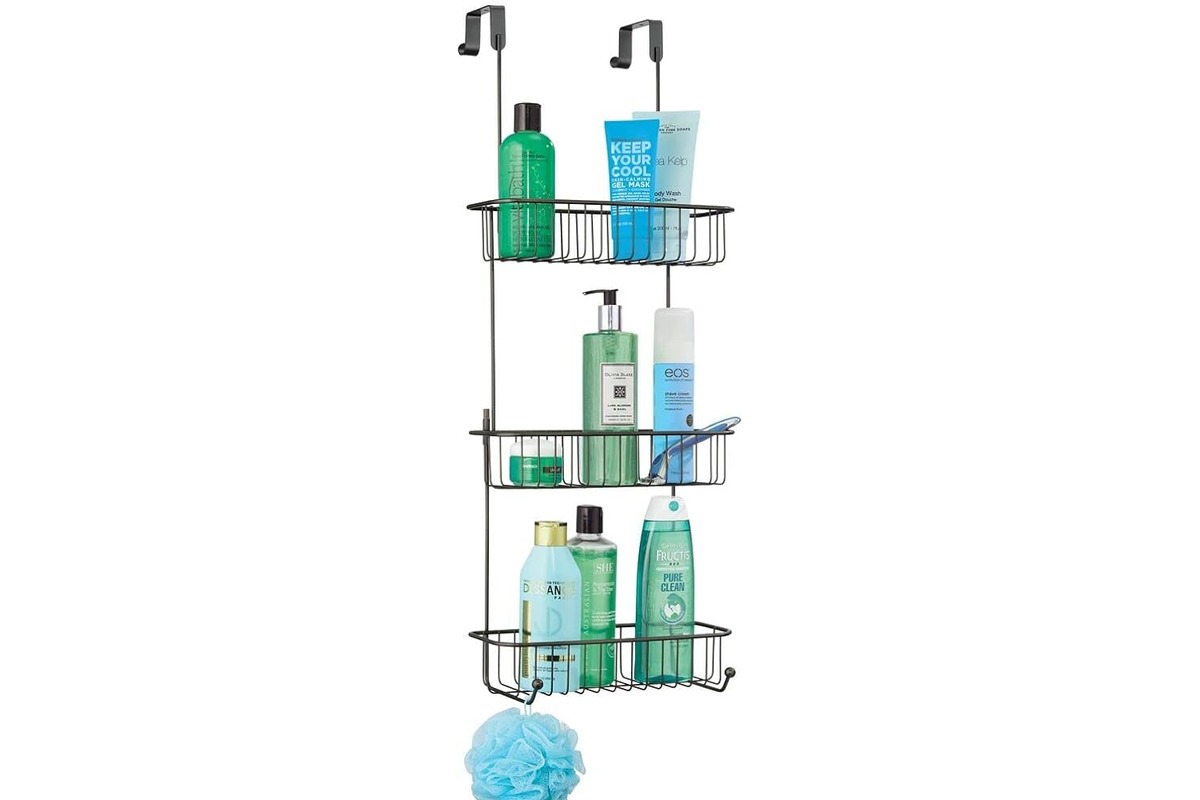Moforoco Shower Caddy - Adhesive Shower Organizer, Hanging Suction Black Shower Shelves Rack, Inside Shower Rack Holder, Bathroom Decor Organization Storage