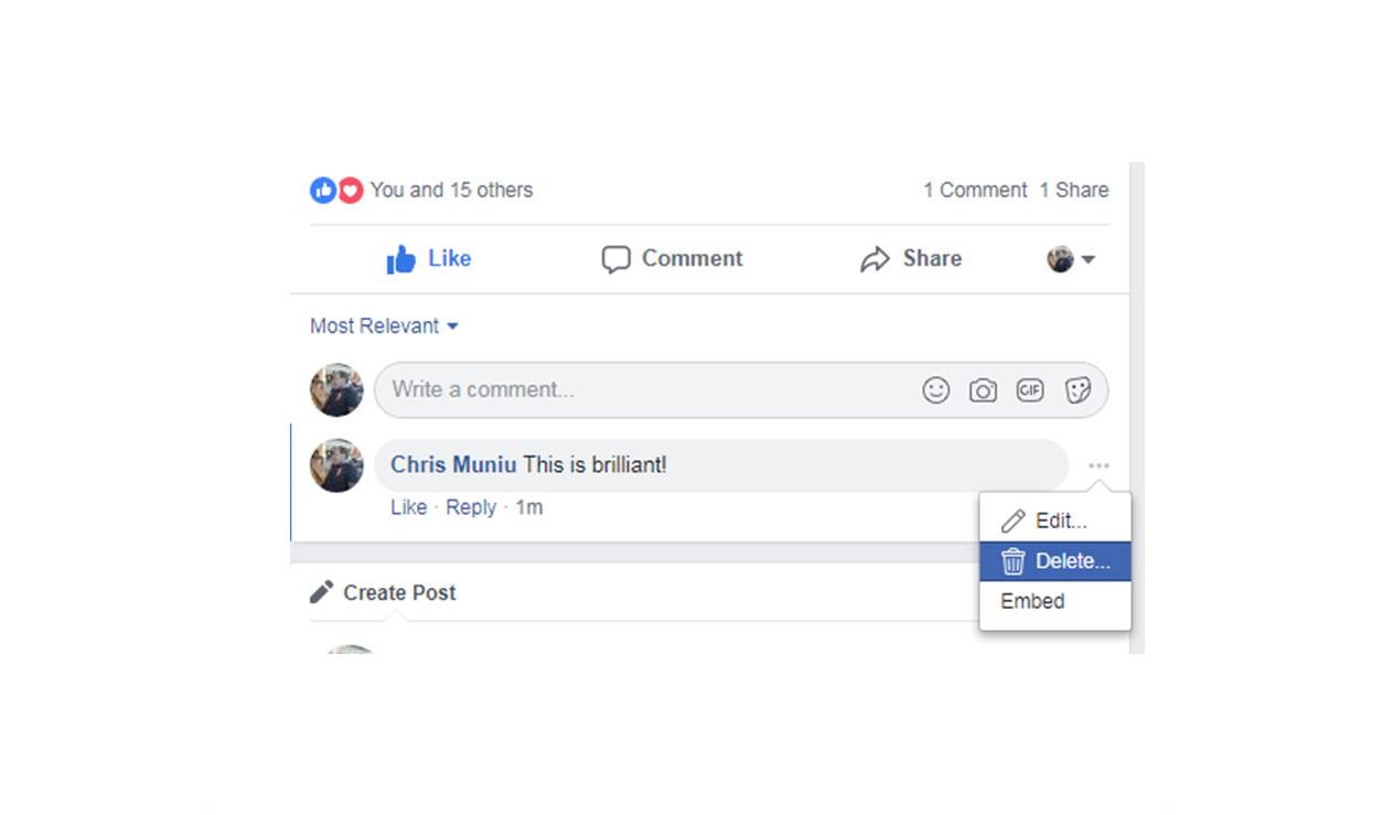 How To Delete A Comment On Facebook
