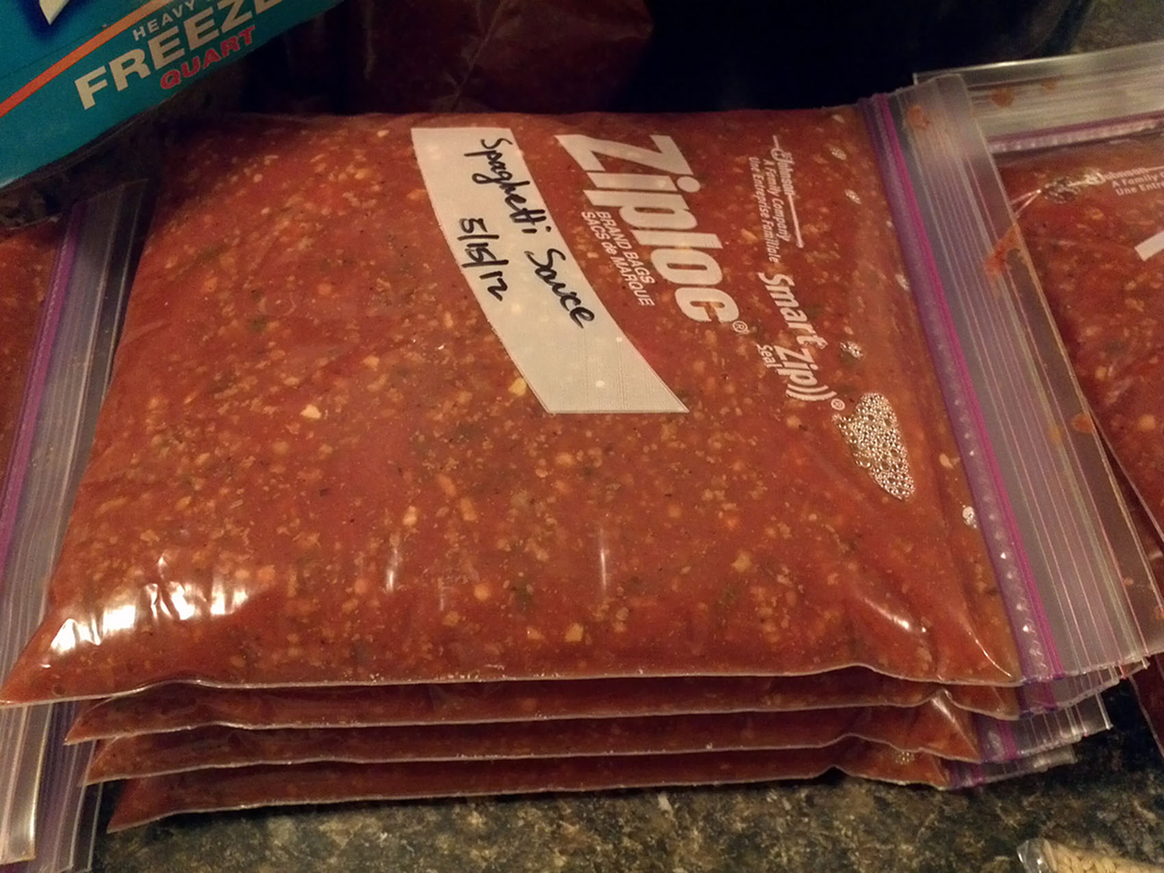 How To Freeze Spaghetti Sauce & Meatballs In Zip Storage Bag Without Mess
