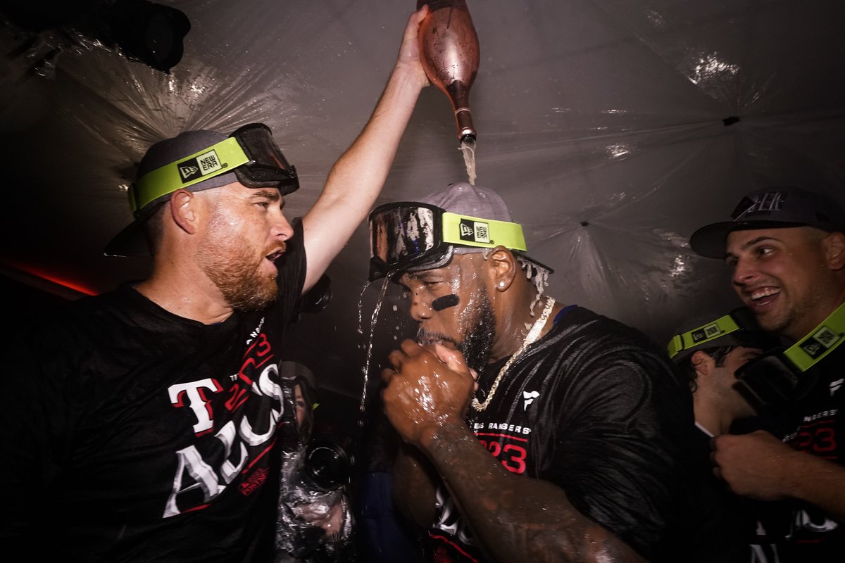 Texas Rangers Celebrate World Series Berth With Wild Locker Room Party