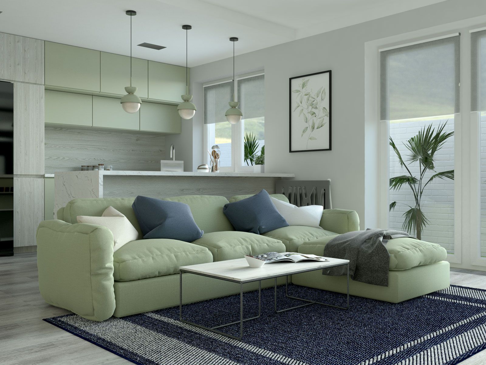 What Color Rug Goes With A Sage Green Couch