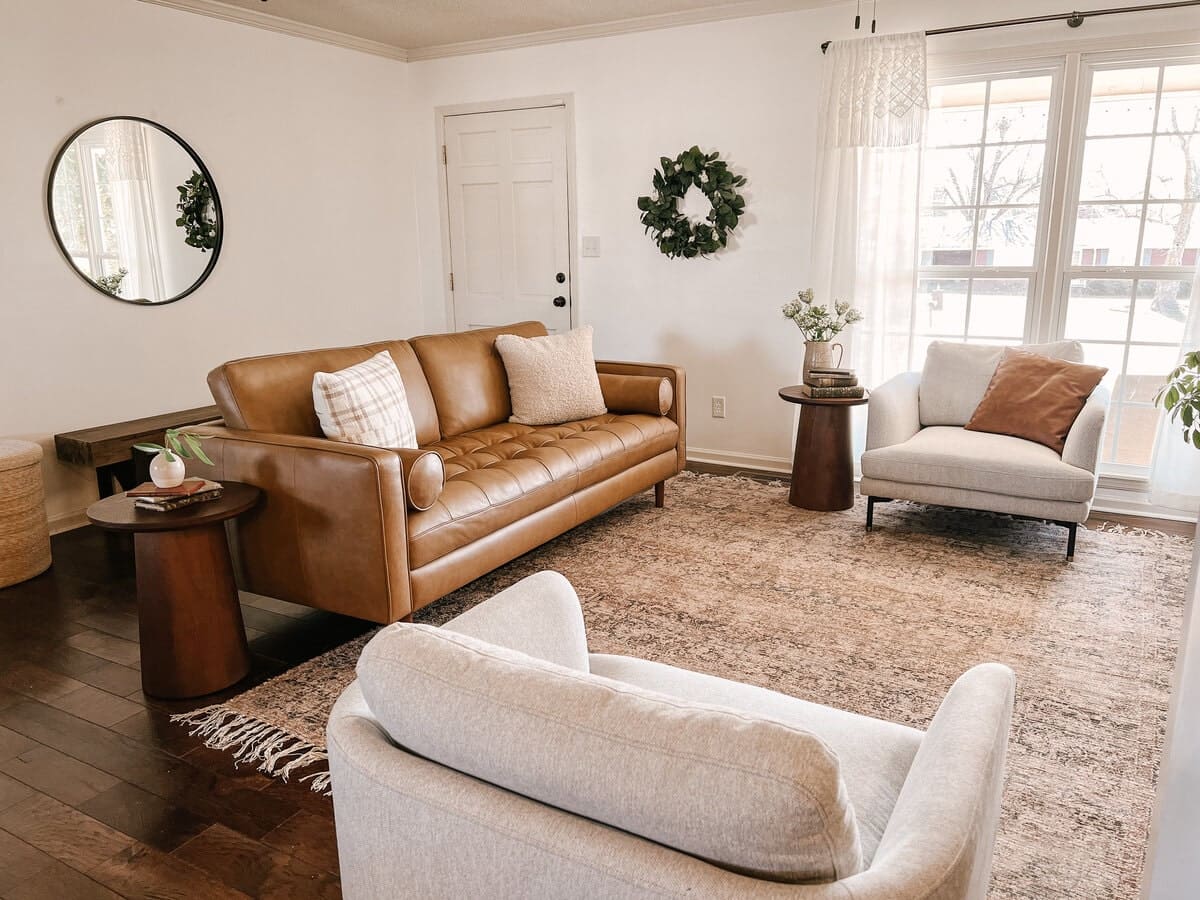 What Color Rug Goes With Brown Furniture