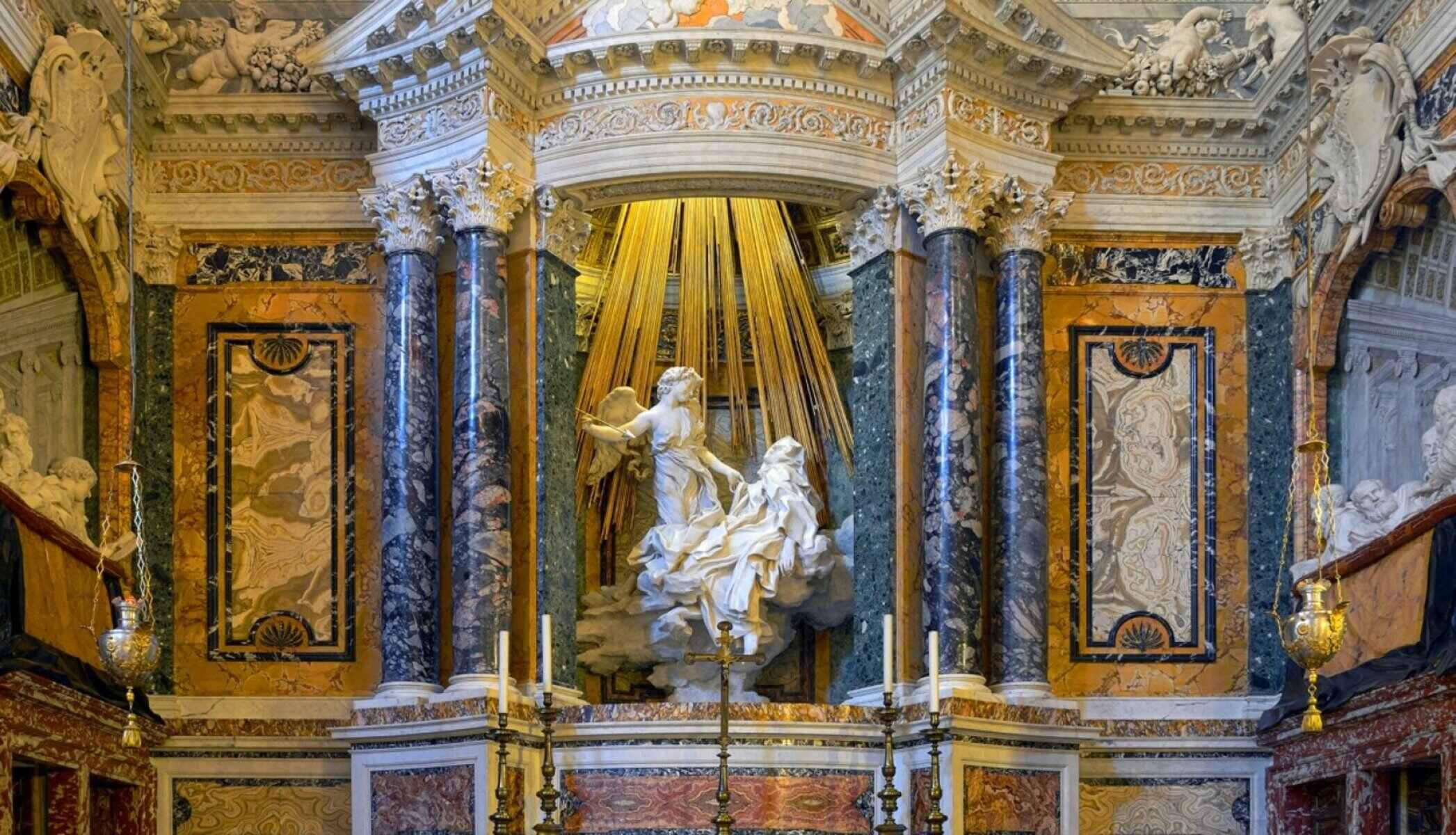 What Setting Does Bernini Place His Sculpture Ecstasy Of Saint Teresa