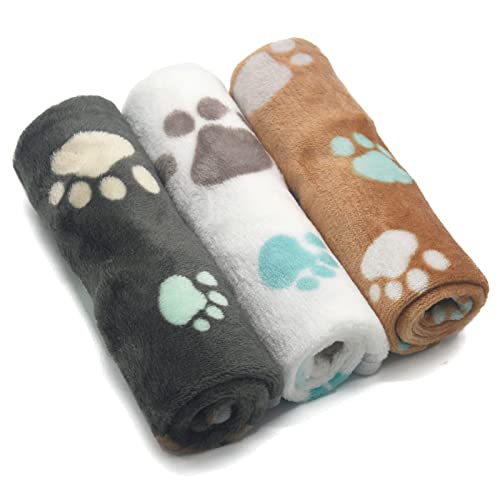 1 Pack 3 Puppy Blankets - Super Soft Warm Sleep Mat