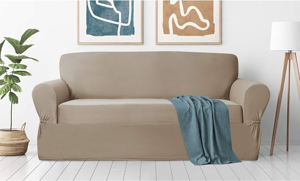 10 Amazing Better Homes & Gardens Ripple Plush Tan Sofa Furniture Cover Slipcover for 2024
