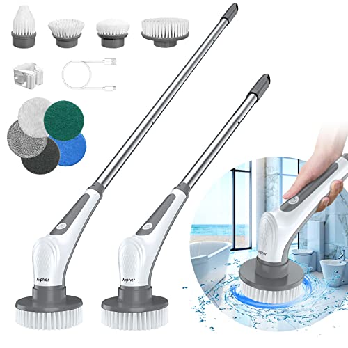 Leebein 2023 Electric Spin Scrubber, Cordless Cleaning Brush with 8  Replaceab